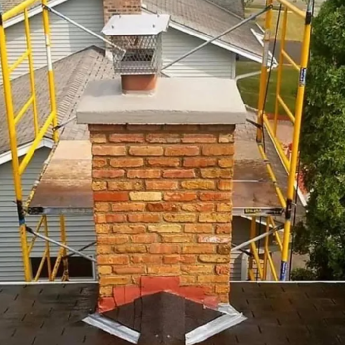 Completed chimney repair