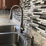 Kitchen remodel cabinets countertop tile backsplas