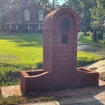 Custom brick mailbox with planters