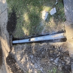 Drain pipe under sidewalk