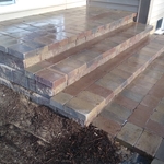 Brick paver landing and steps