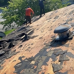 Old roof tile remove