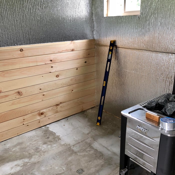 8x8 sauna in progress