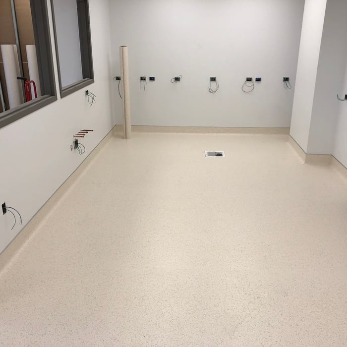 Rubber flooring 6” flash cove