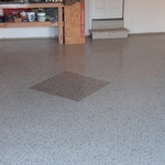 Garage floor in Middletown with two colors: