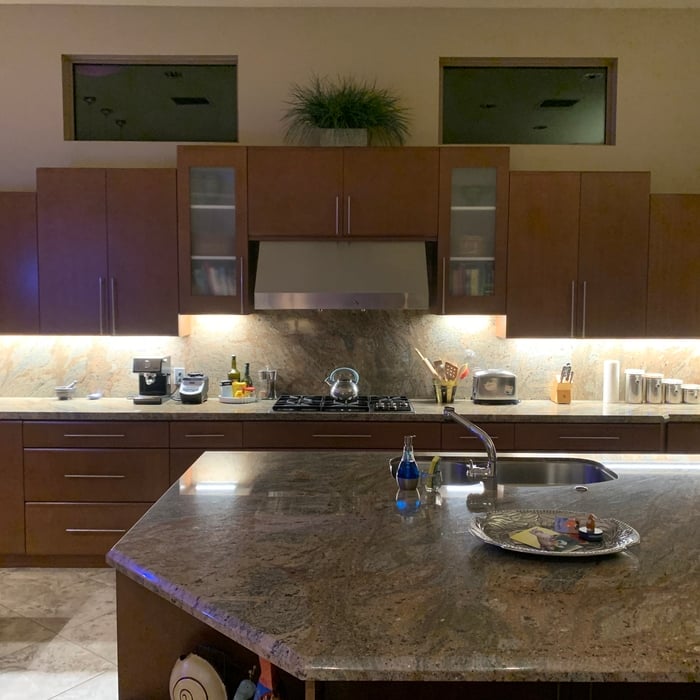 Under cabinet lighting.
