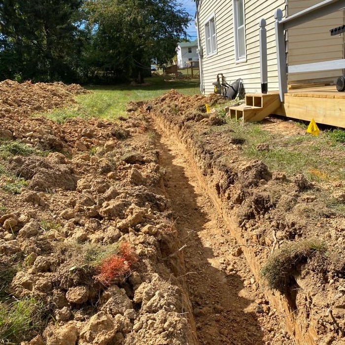 95ft trench for French Drain