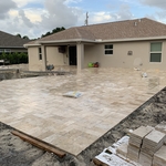 Travertine pool deck