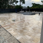 Travertine pool deck