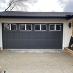 Modern recessed panel door with windows