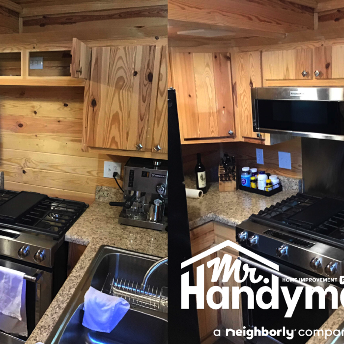 range and backsplash installation