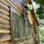 Staining Log Cabin