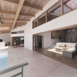 Pool deck toward living room