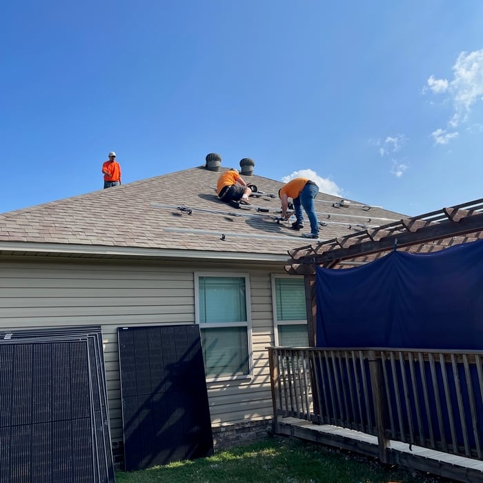 Rear Elevation Micro-Inverters being installed