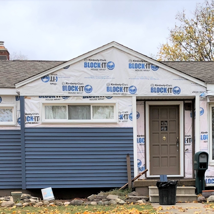 Installing siding process