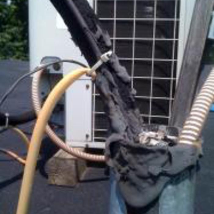 Kinked drainage hose