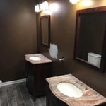 Mirrors and vanity’s installed
