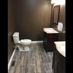 Toilet area after ceramic tile