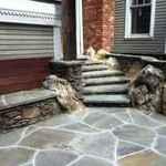 Irregular flagstone patio