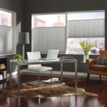 Cellular Shade with Muted Modern Print