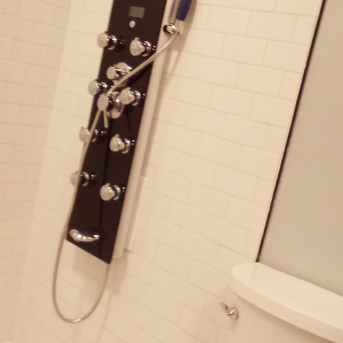 installed shower spa panel