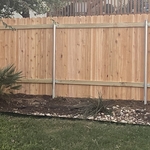 Galvanized steel post cedar picket