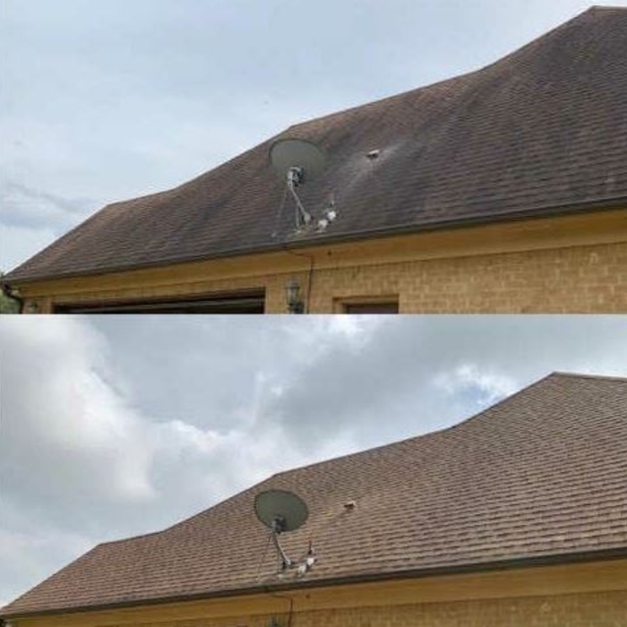 Before and after Roof Power Washing