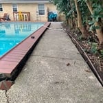 Left side of the pool