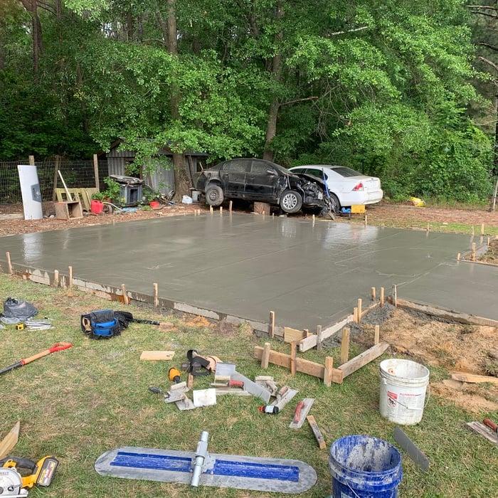 Shop pad before finished