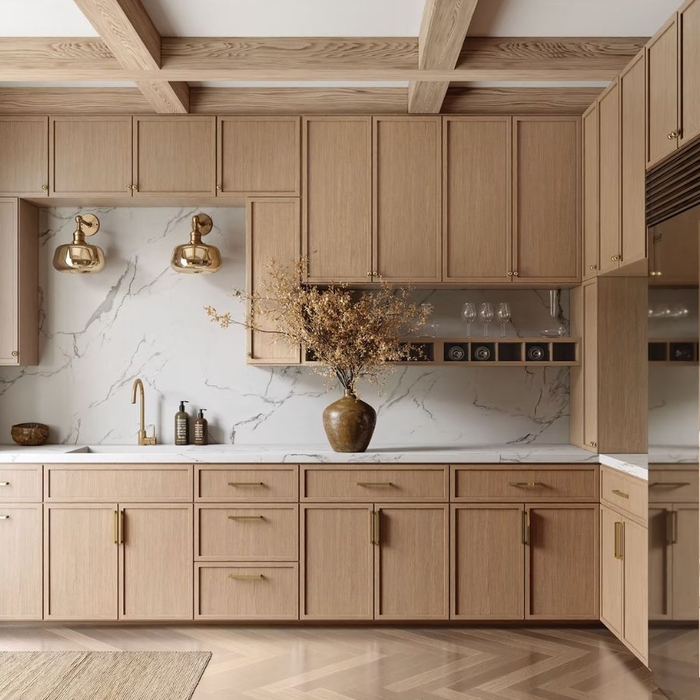 Oak wood cabinets
