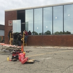 Commercial inventory building glass window replace