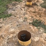 Deep concrete deck pilings