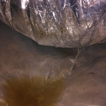 Water pouring of HVAC duct