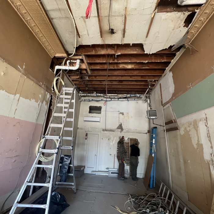 Drywall and drop ceiling