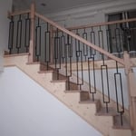 Wood stair and metal