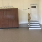 Cherry Cabinets with Brindle flake flooring.