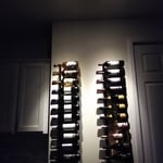 Accent lights highlight wine rack