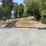 After patio is done left with bed install and sod