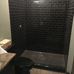 New basement exercise shower room.