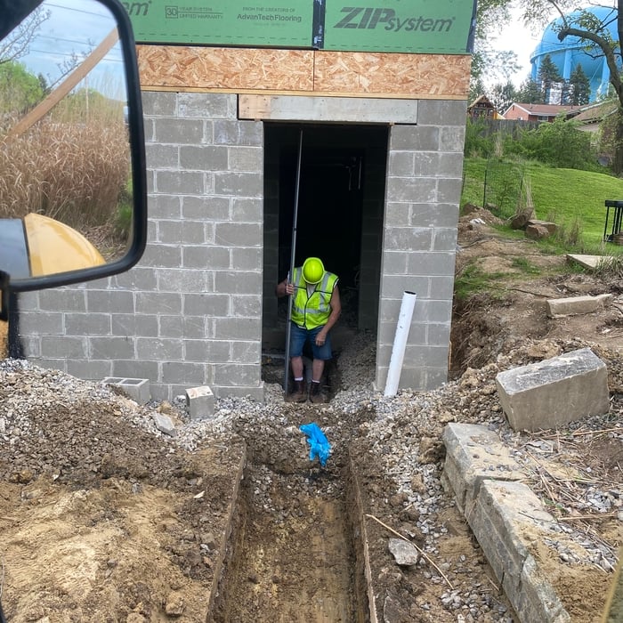 Sewer trench