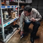 Inspecting The Back Stock Shelves