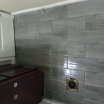 Bathroom tile floor installed