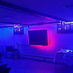 Mounted a 65 inch with some LED lights