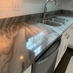 polished marble countertop