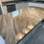 polished marble island