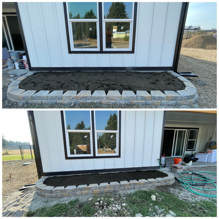Brick Flowerbed install