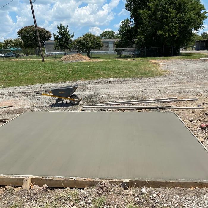 slab for a shed