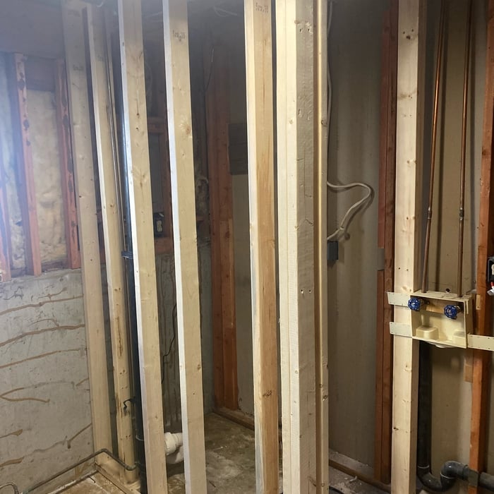 Utility room in bathroom remodel
