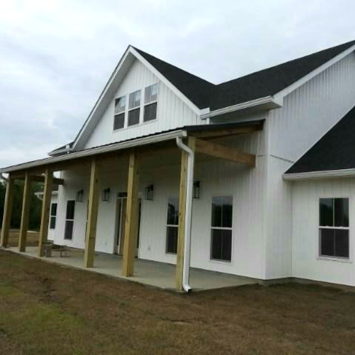 White K-Style Seamless Gutter and Downspouts
