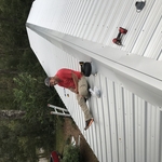 Install of metal roof finish product
